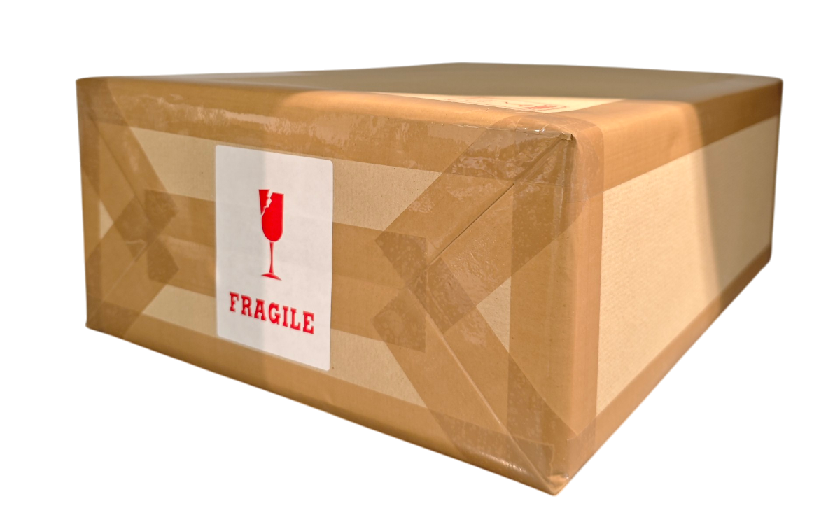 Box containing fragile artworks